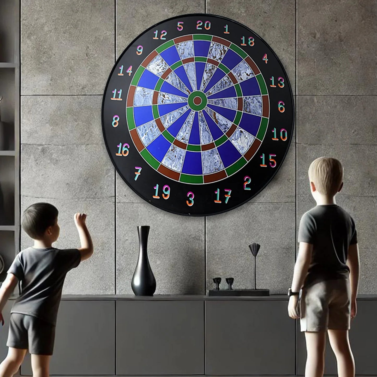 Magnetic Dart Board Game Set With 6 Soft-tip Darts - Zidbik