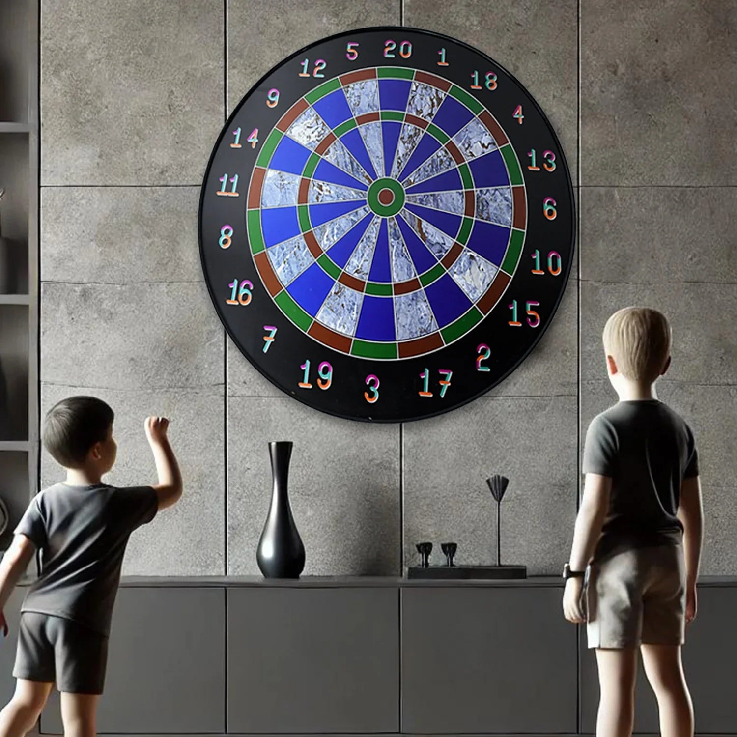 Magnetic Dart Board Game Set With 6 Soft-tip Darts - Zidbik