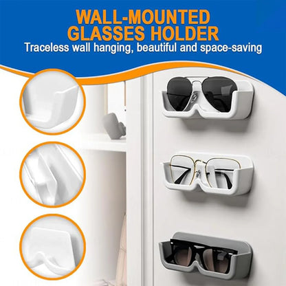 17823 Wall Mount Sunglass Organizer Simple Space Saving Glasses Storage Box Eyewear Stand Holder For Showcase Bedroom Apartment With 2 Pc Double Sided Adhesive Sticker (2 Pcs Set) - Zidbik