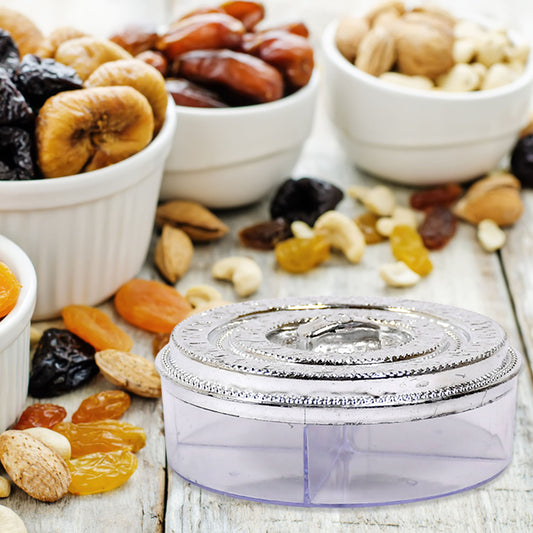 5268 Round Smiley Multi Purpose 4 Compartment Box For Home  Kitchen Use - Zidbik