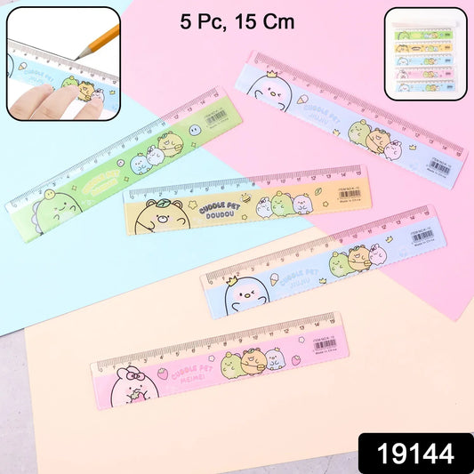 Premium Cute Cartoon Plastic Ruler Set For Kids (5 Pc) - Zidbik