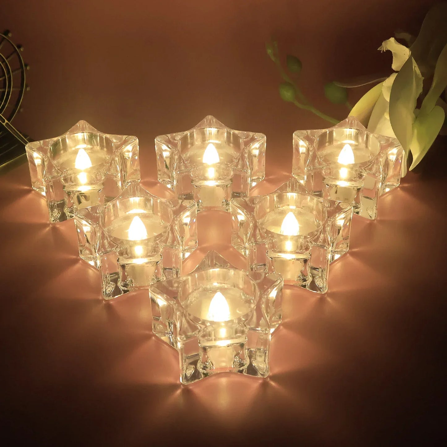 Set Of 12 Led Crystal-effect Flameless Smokeless Candles - Zidbik