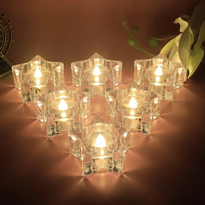 Set Of 12 Led Crystal-effect Flameless Smokeless Candles - Zidbik