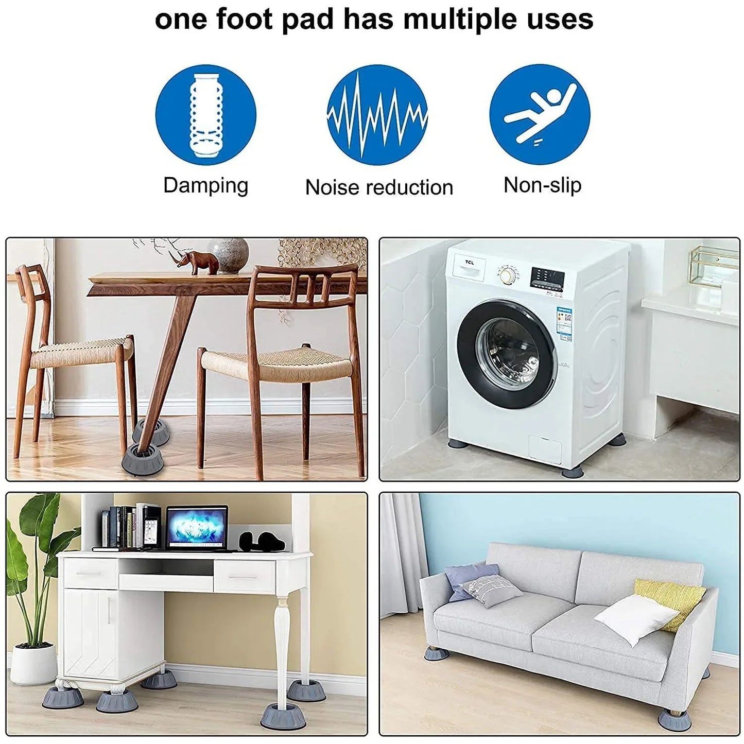 1769 Anti Vibration Pads With Suction Cup Feet - Zidbik