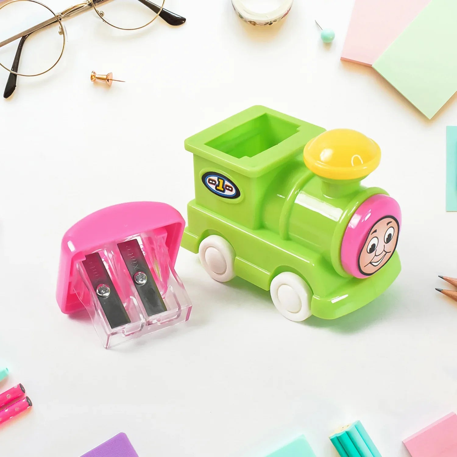 Train Double Hole Pencil Sharpener (1 Pc) - Zidbik