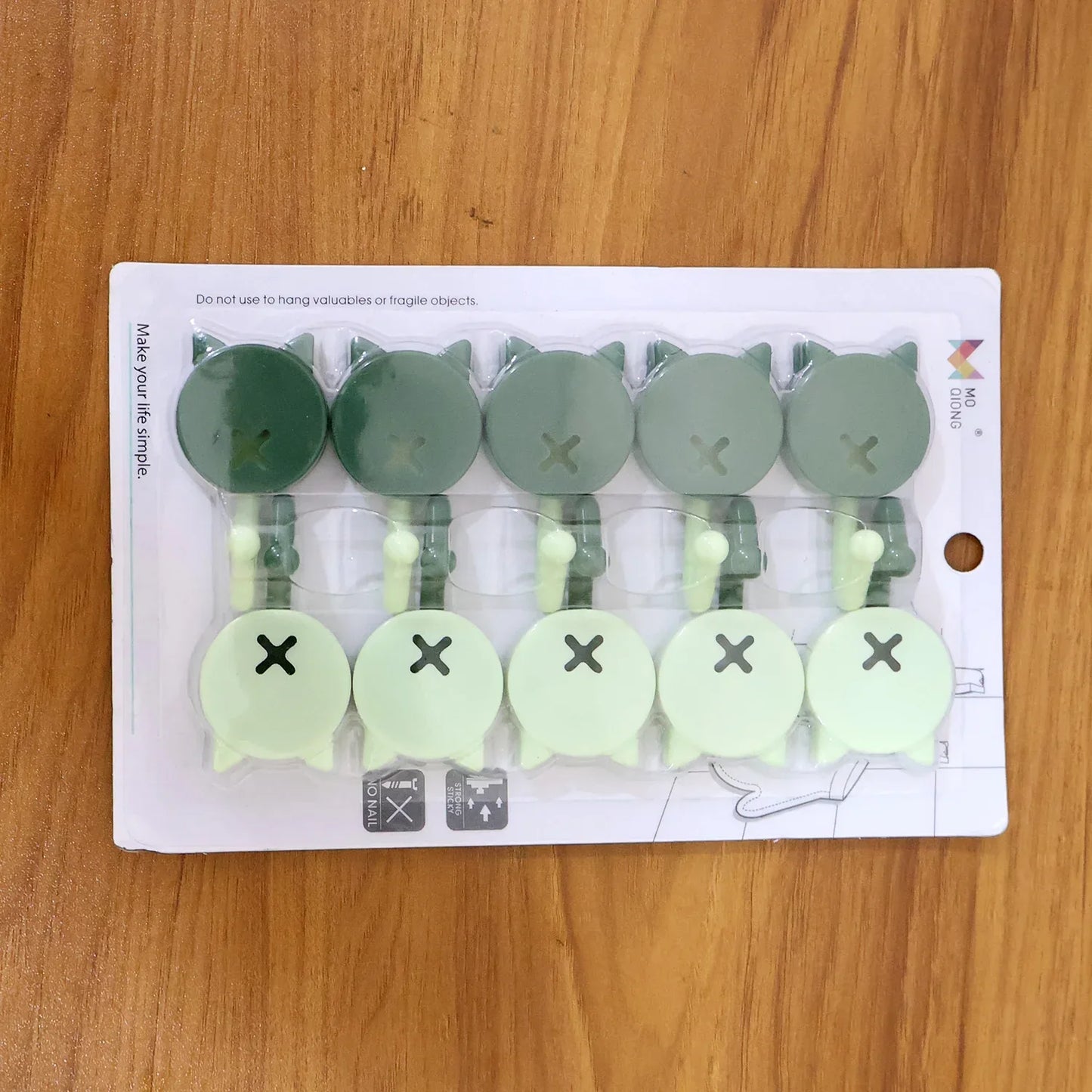 Self Adhesive Round Wall Hooks (10 Pc) - Zidbik