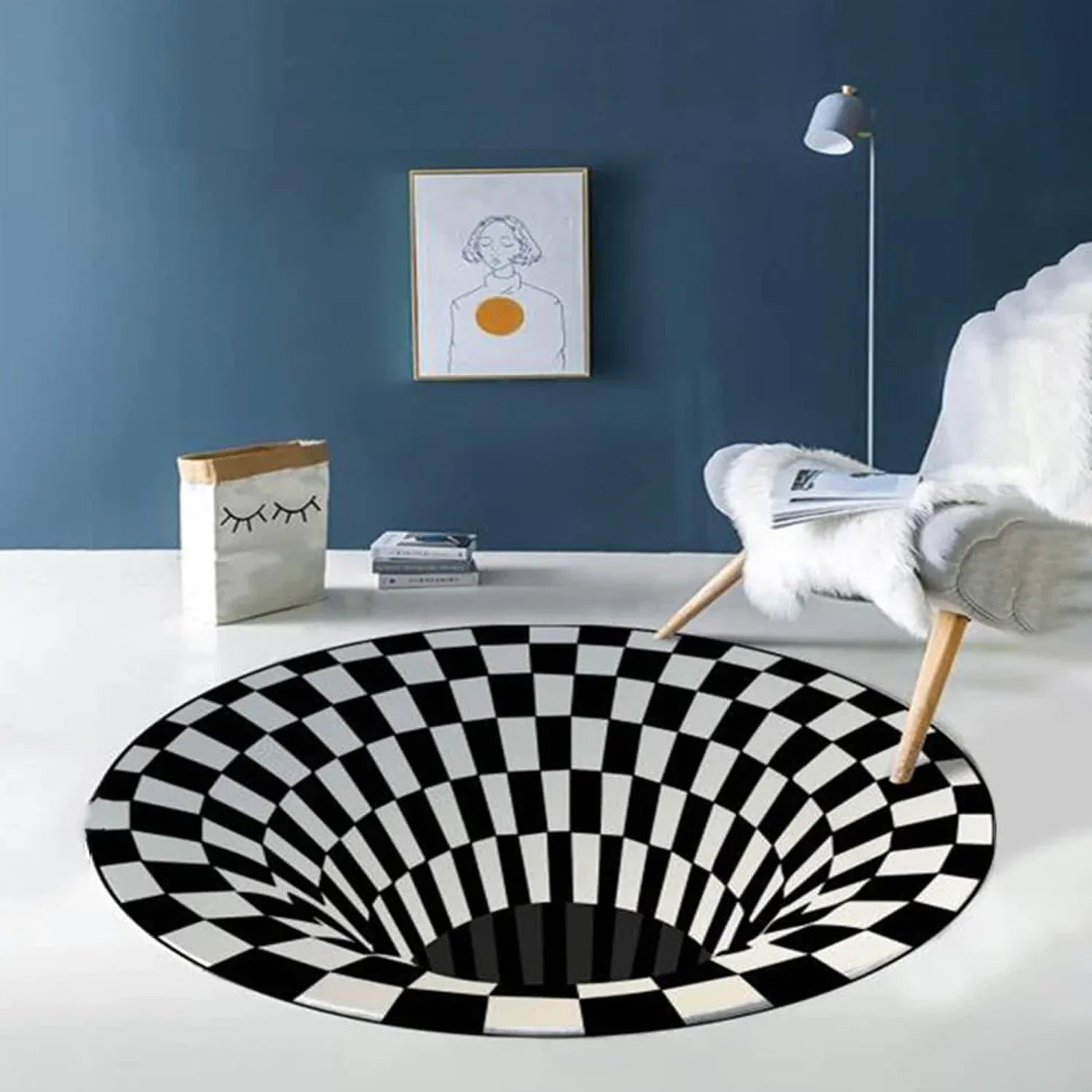 3d Space Round Carpet Floor Mat Non-woven Doormat (1 Pc 78 Cm) - Zidbik