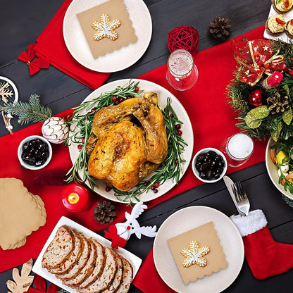 Disposable Scalloped Edge Tissue Napkins Set (120 Pc) - Zidbik