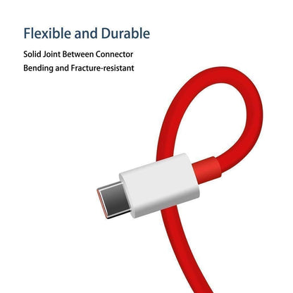 6036 Unique Type C Dash Charging Usb Data Cable  Fast Charging Cable  Data Transfer Cable For C Type Mobile Use 1 Meter ( Red ) - Zidbik