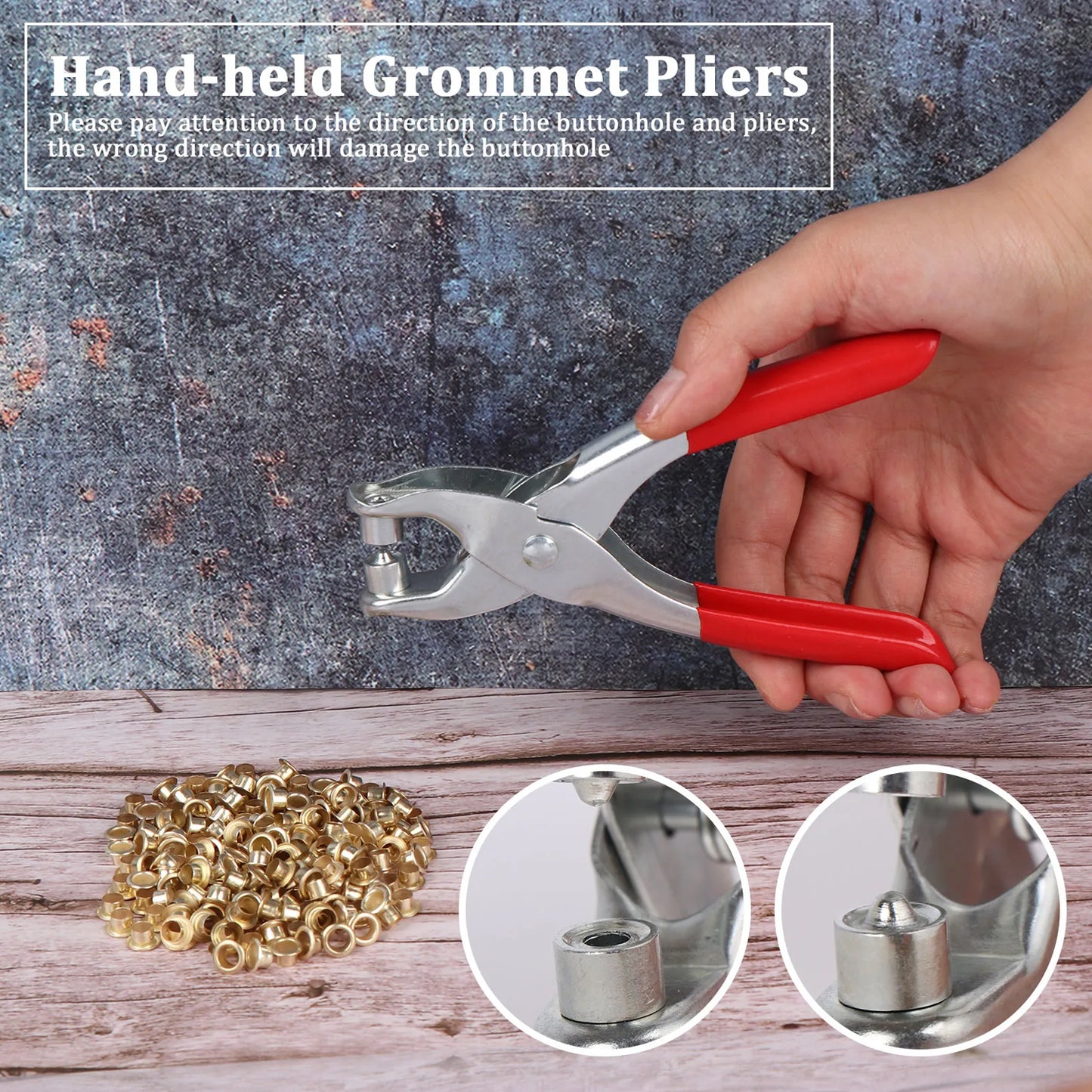 1593 Grommet Setting Tool With 25 Pcs Gold Eyelets Grommets Steel Hole Punch Setter Kit For Leather Canvas All Fabrics Men And Women Clothes Shoes Belts Bags Crafts - Zidbik