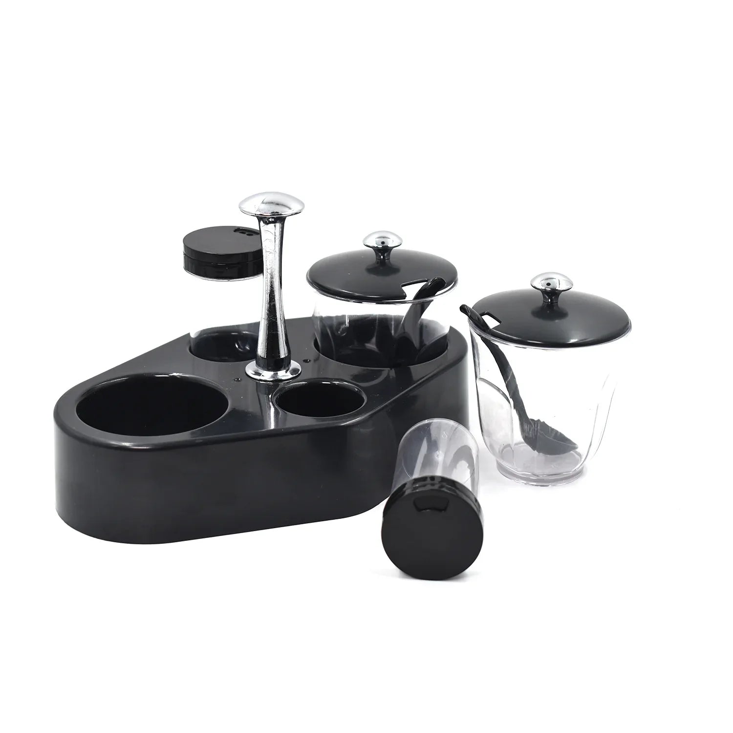 8122 Ganesh Rendy Condiment Set For Kitchen Transparent Jar For Easy To Access Spice 1 Piece Spice Set (Plastic) - Zidbik