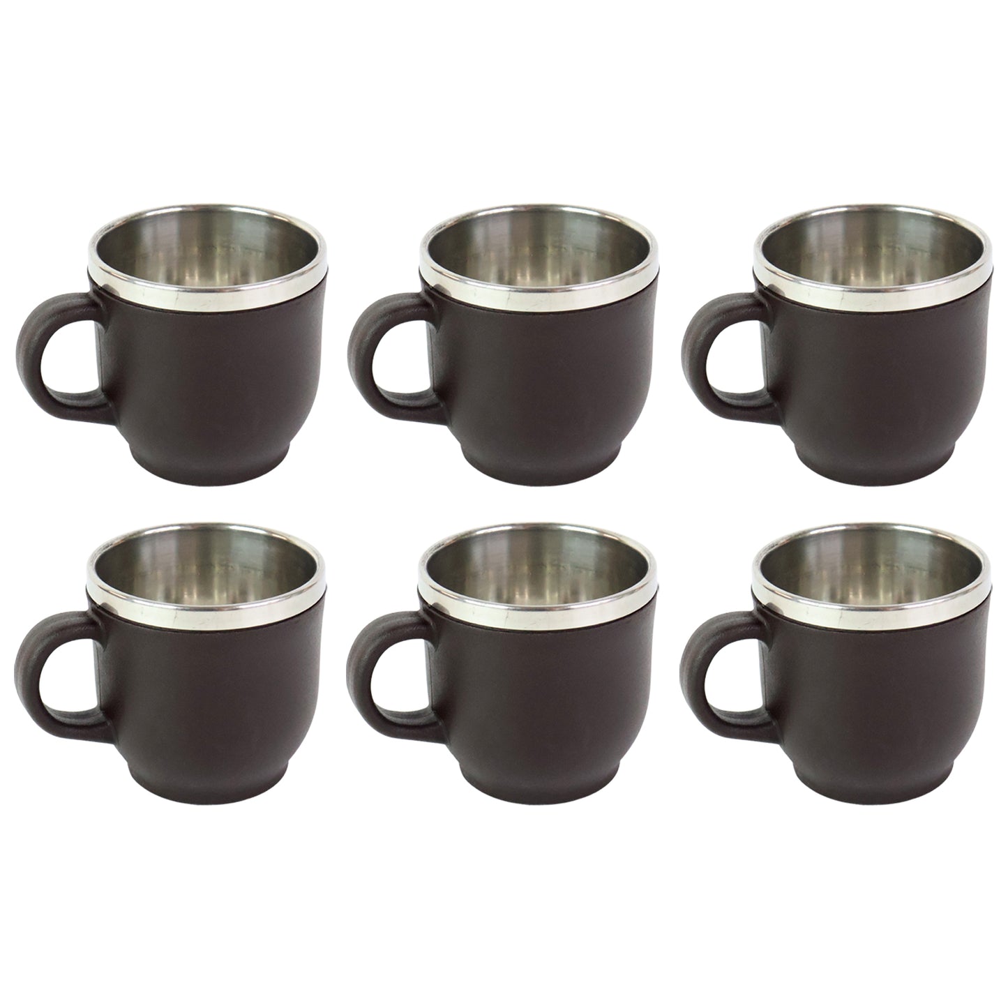 Apex Premium Double Wall Stainless Steel Cappuccino Mug Gift Set (6 Pc  100 Ml) - Zidbik