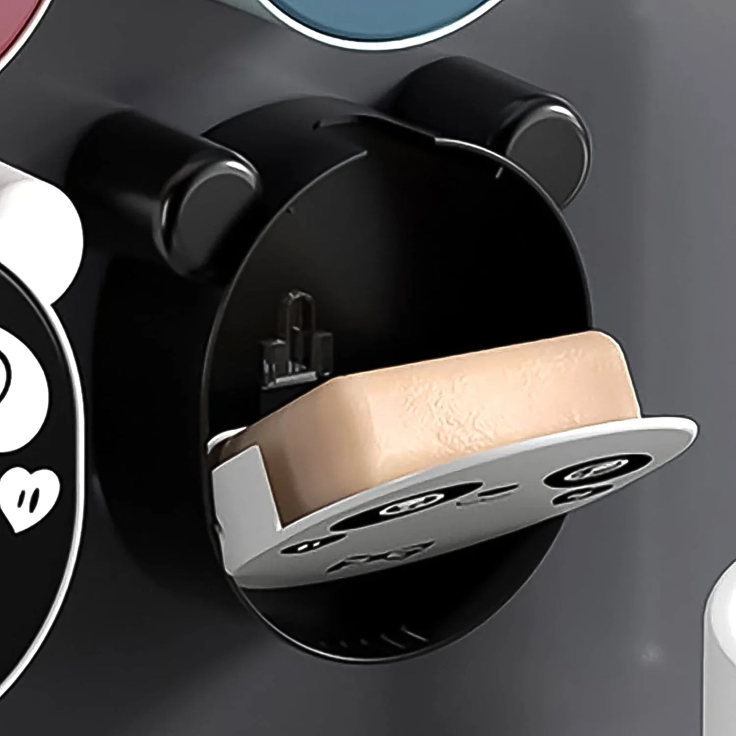 Plastic Cute Panda Soap Box Wall Mounted Flip-top Drain Soap Case (1 Pc) - Zidbik