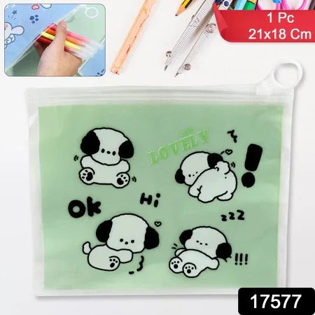 17577 Reusable Multipurpose Pouch Pen Pencil Stationary Case Travel Boys Girls Pouch With Zip For Travel School Stationary (1 Pc) - Zidbik