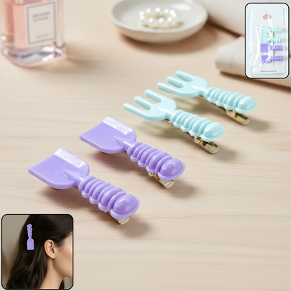 Cute Mini Tool-shape Decorative Hair Clips (4 Pc) - Zidbik