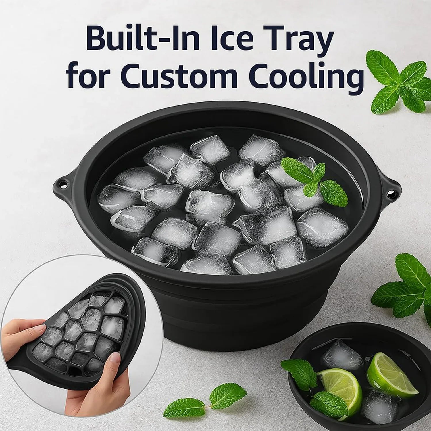 Portable Foldable Silicone Ice Bath Bowl (1 Pc) - Zidbik