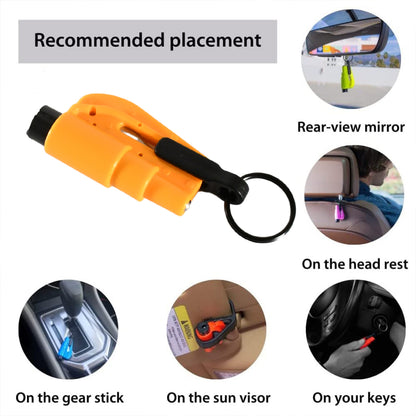 8761 2 In 1 Emergency Safety Cutter With Key Chain Small Portable Handy Emergency Safely Glass Breaking  Seat Belt Cutting Keychain Tool - Zidbik
