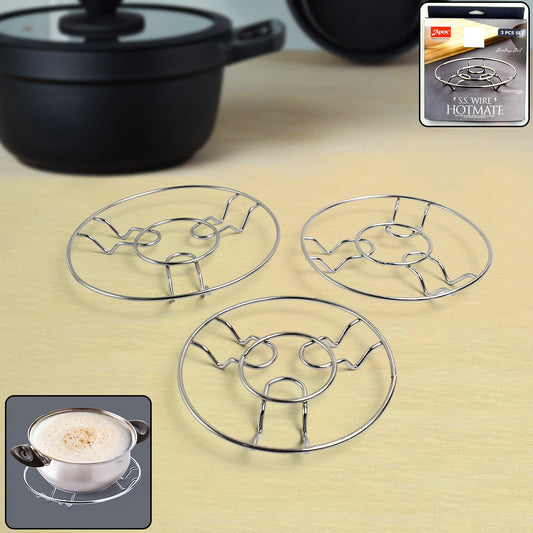 Apex Stainless Steel Wire Hotmate Trivet Stand Set Of 3 - Zidbik