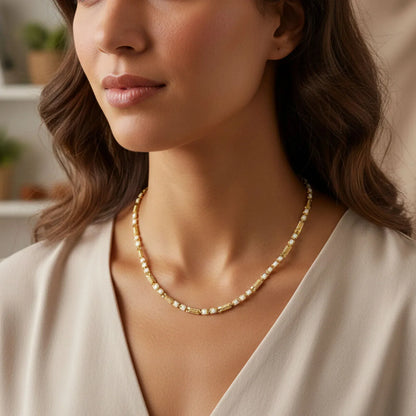 Gold-tone Designer Chain Necklace (1 Pc) - Zidbik
