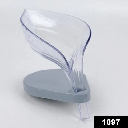 1097 Leaf Shape Soap Box Self Draining Bathroom Soap Holder - Zidbik