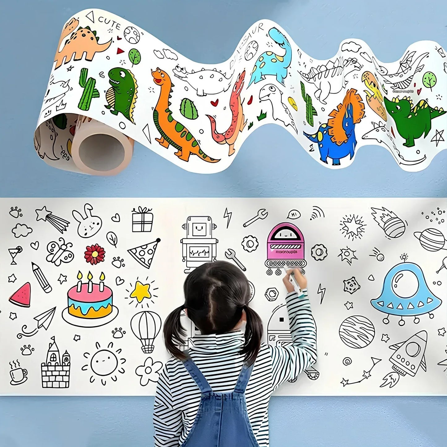 Fun And Educational Coloring Roll (1 Pc) - Zidbik