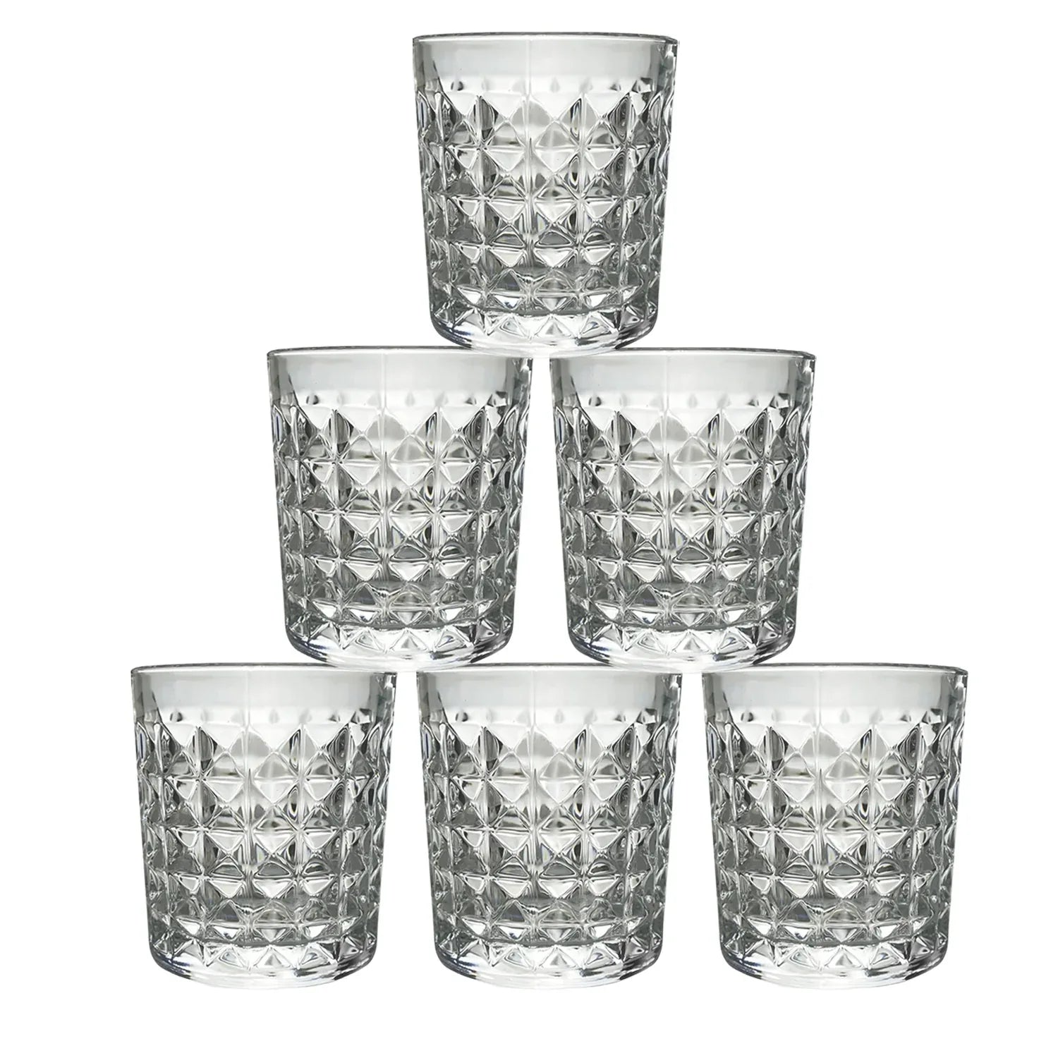 Premium Crystal-style Glass Tumbler Set (6 Pc 210 Ml) - Zidbik