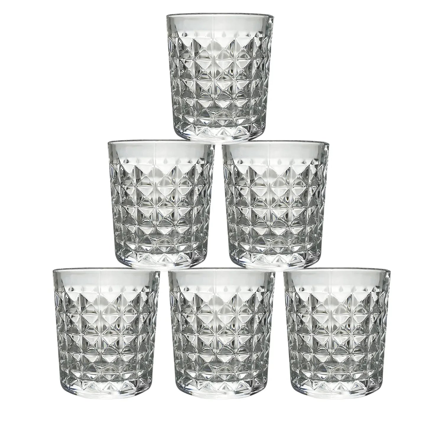 Premium Crystal-style Glass Tumbler Set (6 Pc 210 Ml) - Zidbik