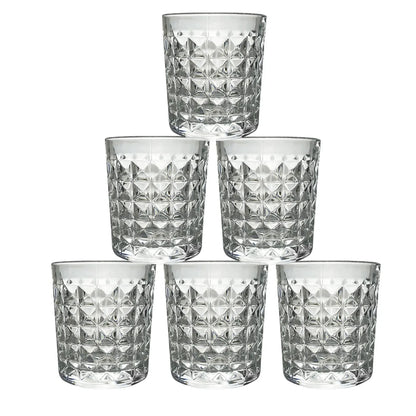Premium Crystal-style Glass Tumbler Set (6 Pc 210 Ml) - Zidbik