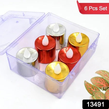 Electrical Candles Diya Led Tea Light (6 Pcs Set) - Zidbik