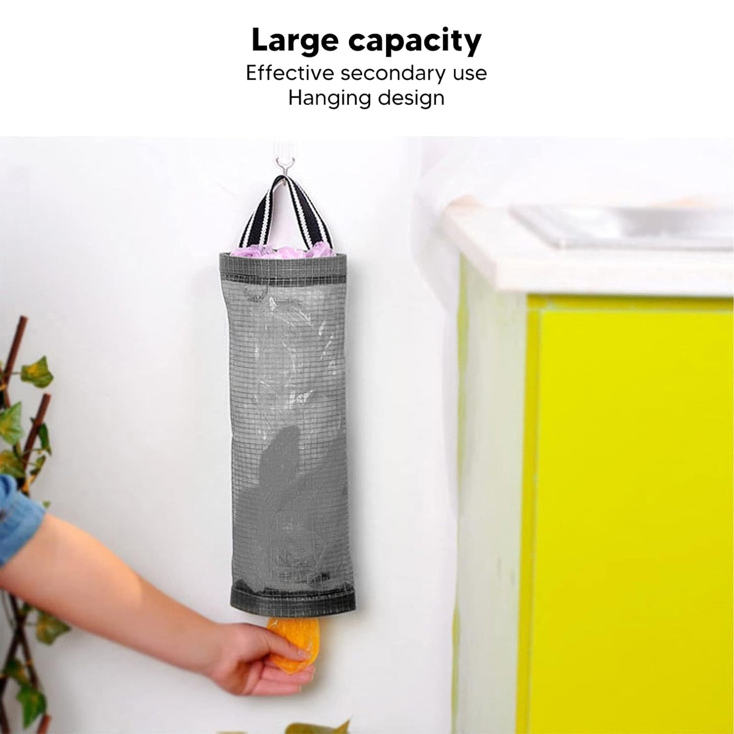 Hanging Waste Bag Holder Garbage Bag Storage Bag Widening Handle Hanging Sturdy For Store Garbage Bags Home Store Debris Kitchen Bedroom Largecapacity For Restaurant (1 Pc) - Zidbik