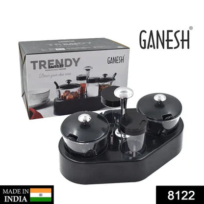 8122 Ganesh Rendy Condiment Set For Kitchen Transparent Jar For Easy To Access Spice 1 Piece Spice Set (Plastic) - Zidbik