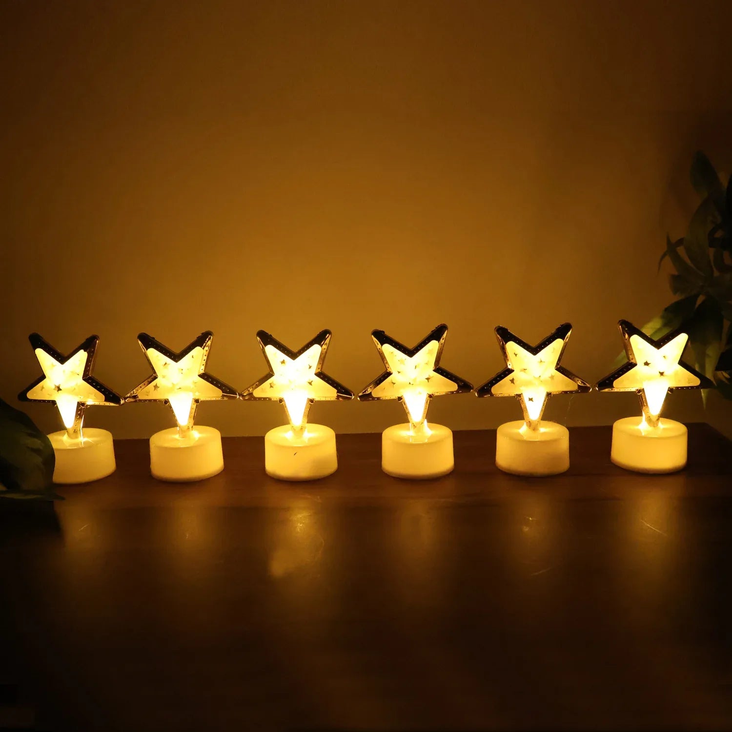 Decorative Star Shaped Flameless Led Candles (12 Pc) - Zidbik