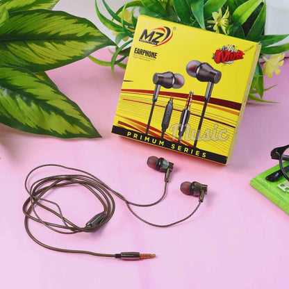 Premium Wired Earphones With Mic - (1 Pc)