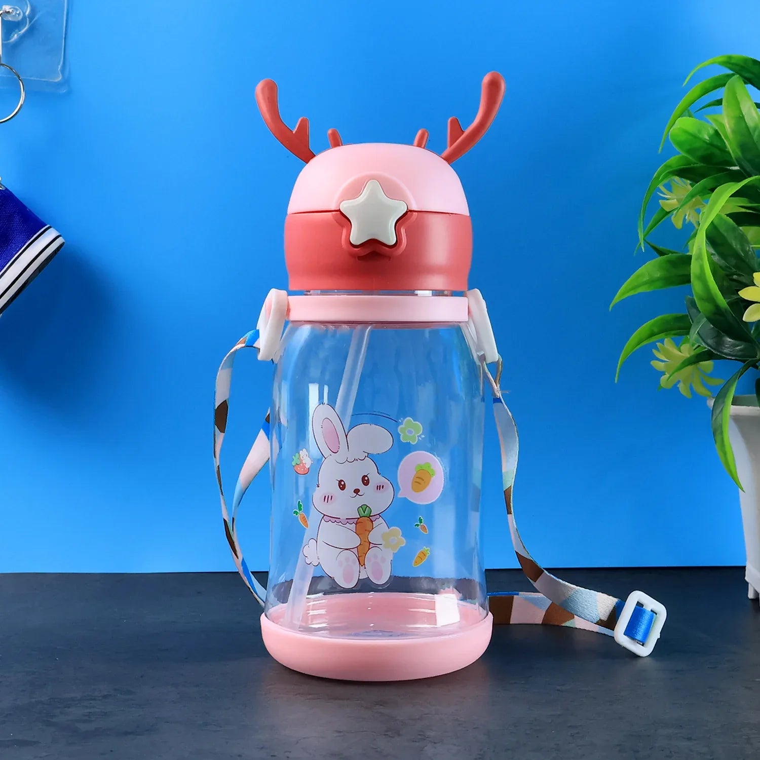 Cute Cartoon Water Bottle Approx 450ml (1 Pc) - Zidbik
