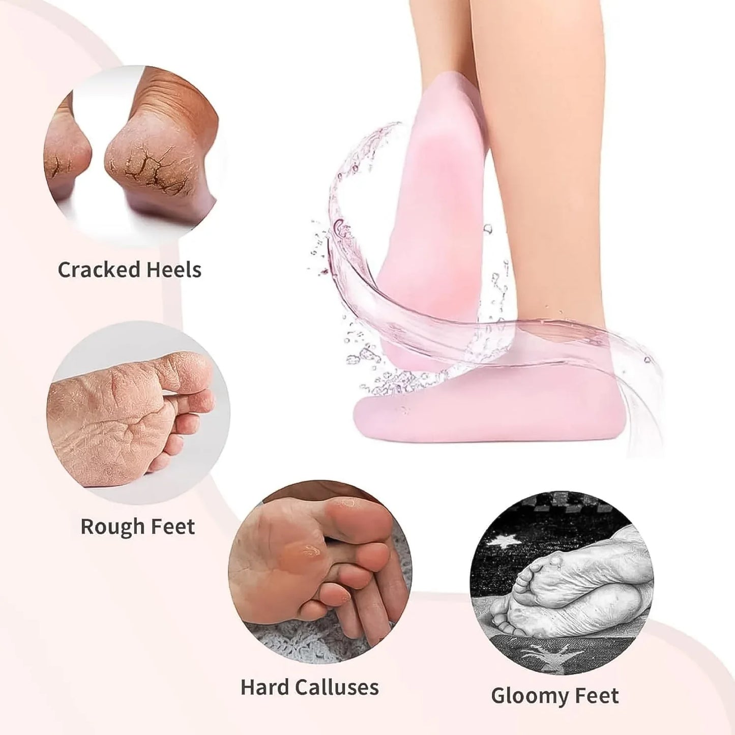 Silicone Moisturizing Socks (1 Pair) - Zidbik