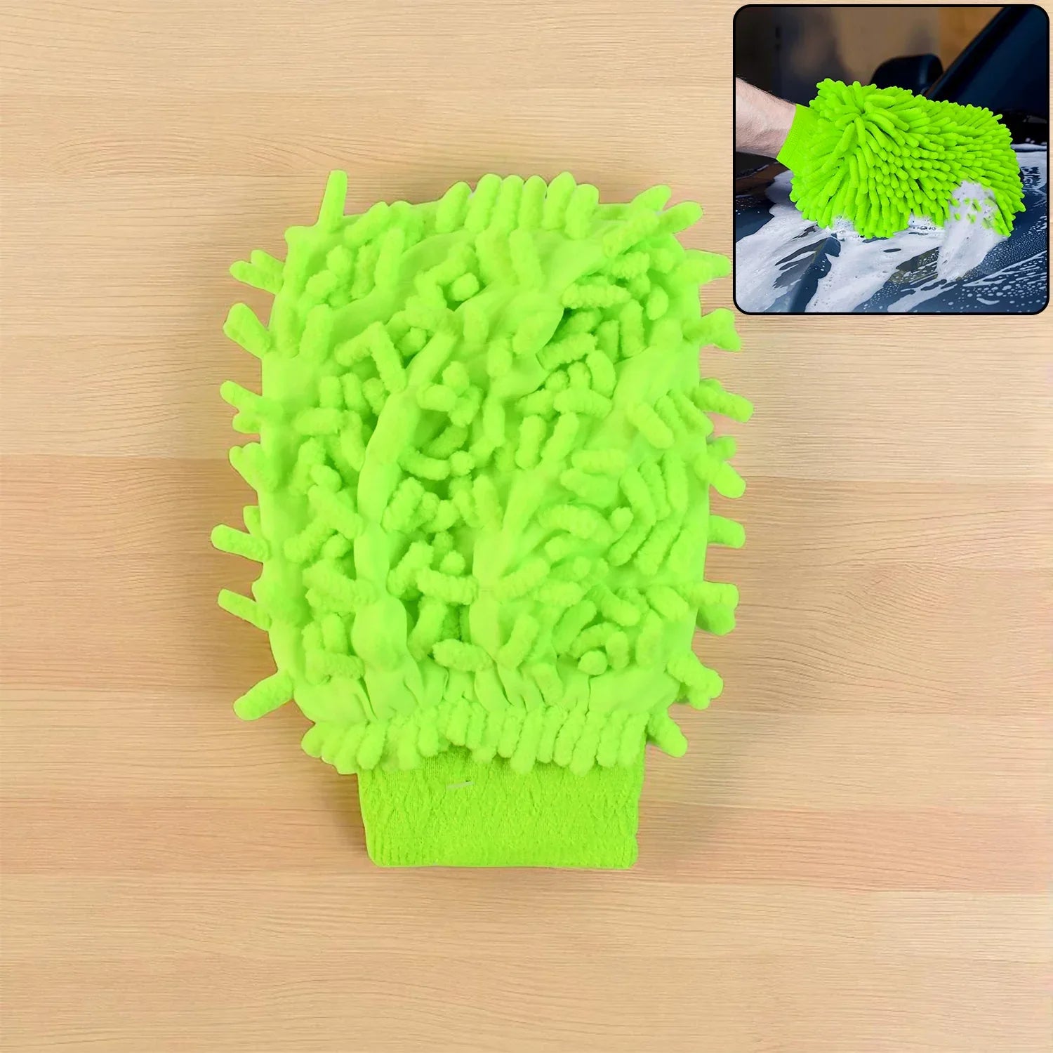 Microfiber Car Wash Glove Mitt For Carbikehome Surface - Zidbik