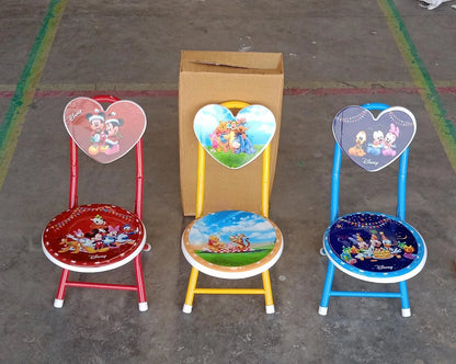 17761 Heart Shape Kids Chair Cartoon Printed Foldable Kids Children Folding Chair For Playrooms Schools Daycares And Home. Metal And Fibre Body Picnic Beach Camping Chair (1 Pc) - Zidbik
