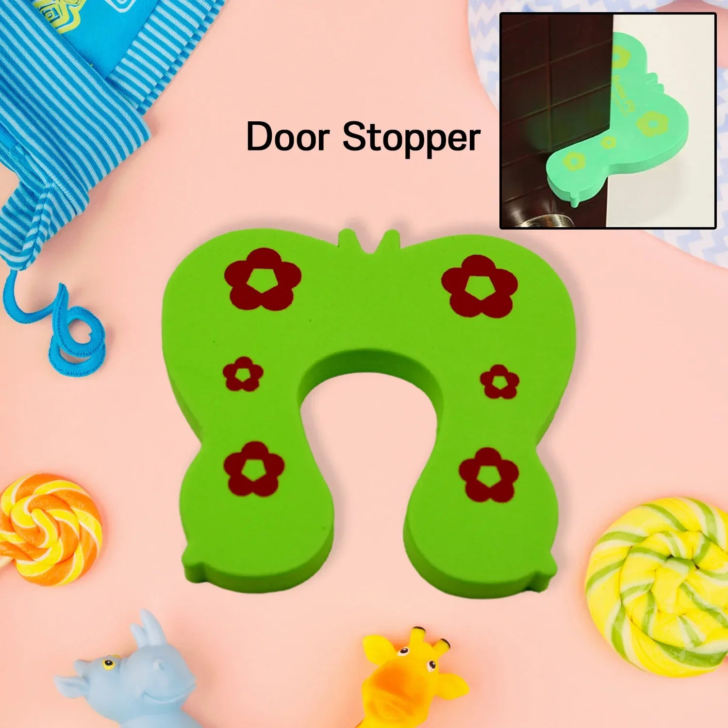 6039 Child Safety Protection Baby Safety Cute Animal Security Card Door Stopper (1pc ) - Zidbik
