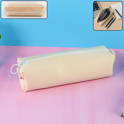 Slim Pu Leather Pencil Pouch - (1 Pc) - Zidbik