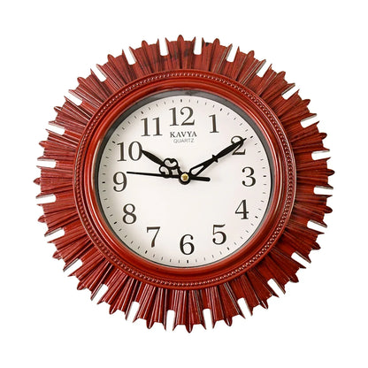 4918 Wooden Look Designer Wall Clock Plastic Decorative Latest Wall Clock Battery Operated Round Easy To Read For Roomhomekitchenbedroomofficeschool - Zidbik
