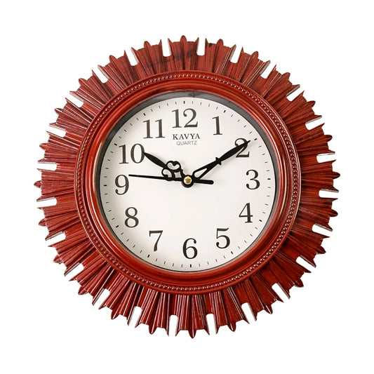 4918 Wooden Look Designer Wall Clock Plastic Decorative Latest Wall Clock Battery Operated Round Easy To Read For Roomhomekitchenbedroomofficeschool - Zidbik