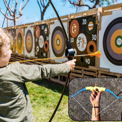 4438 Plastic Archery Bow And Arrow Toy Set With Single Knife And 3pc Arrow And Target Board - Zidbik