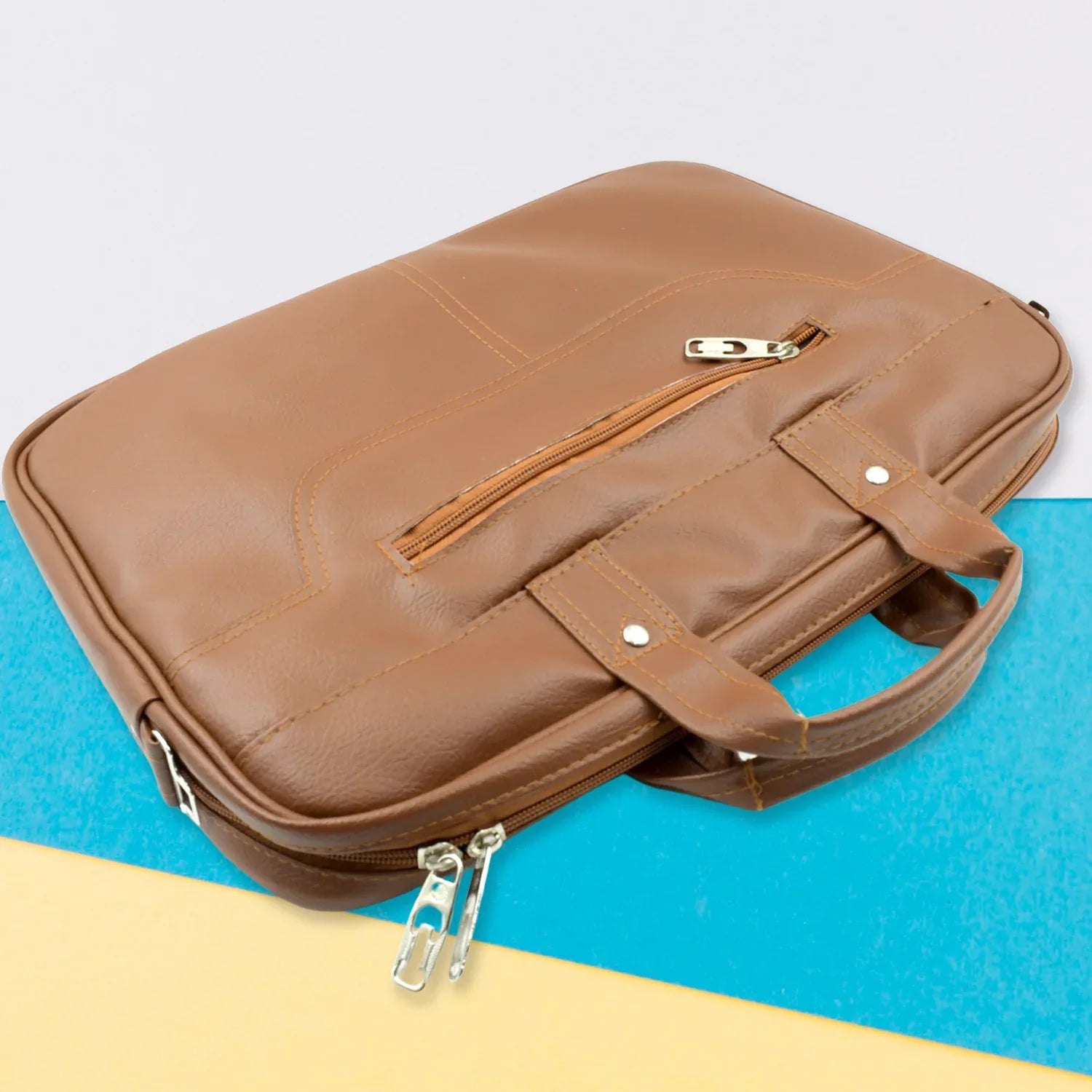 12573 Multipurpose Bag Shoulder Side Bag Office Laptop Faux Leather Executive Formal Laptop Macbook Messenger Office Travel Business Shoulder Hand Sling Bag For Men Women With Multiple Compartments - Zidbik