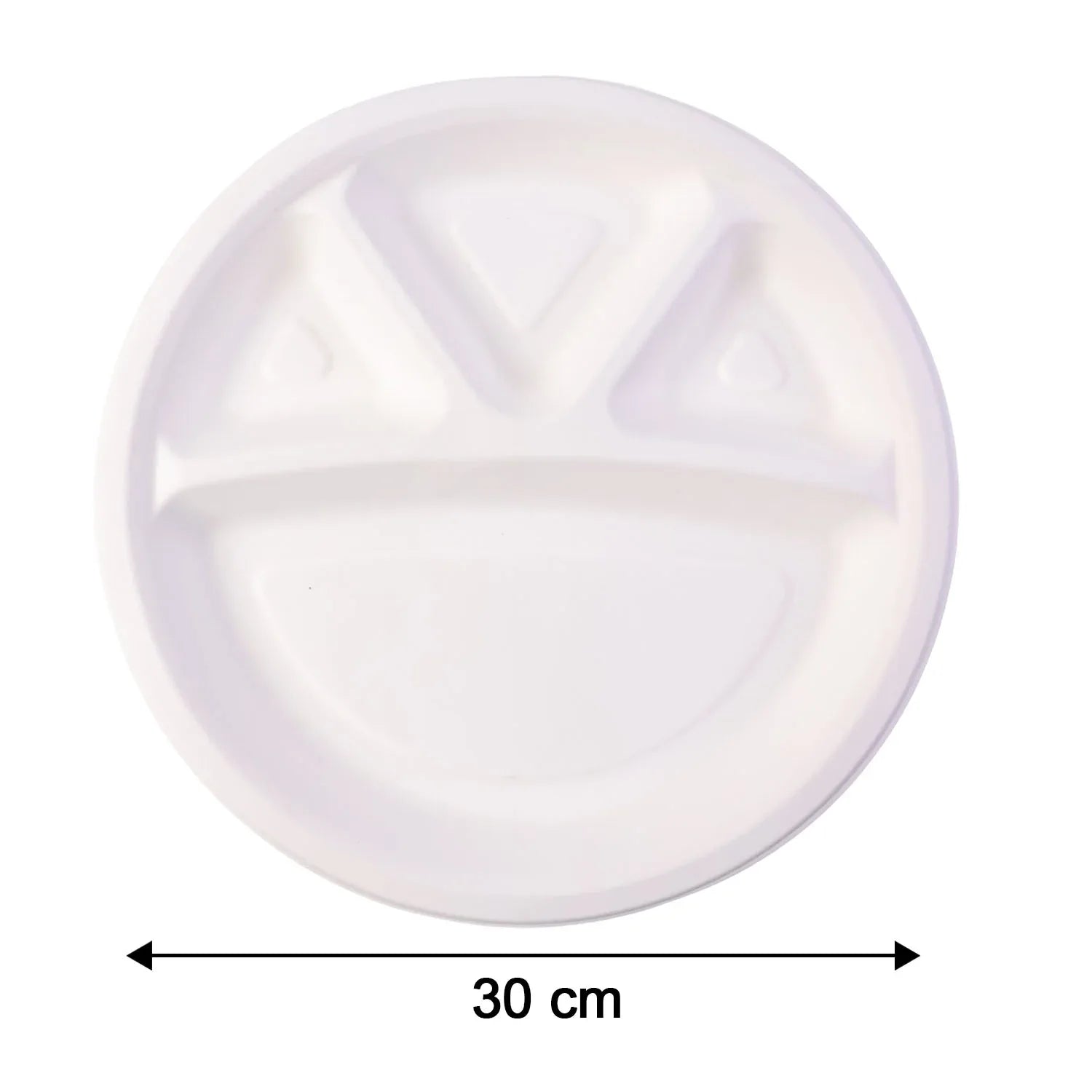 Vegnar 4 Compartment Disposable Food Serving Plate Set (10 Pc) - Zidbik