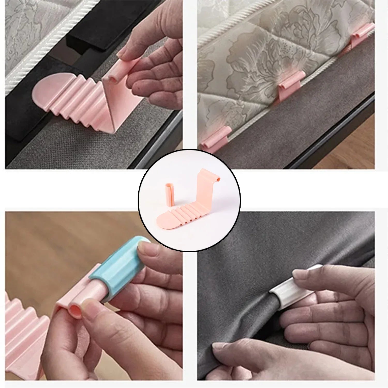 Universal Bed Sheet Holder Clip Set (Pack Of 6) - Zidbik