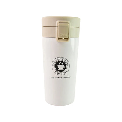 Stainless Steel Vacuum Insulated Coffee Flask With Flip Lock Lid (400ml 1 Pc) - Zidbik