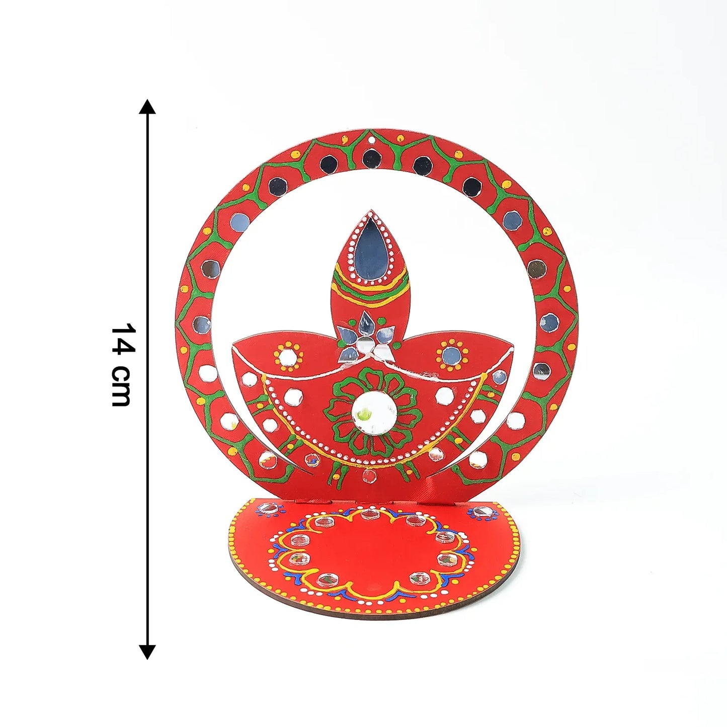 Handcrafted Wooden Decorative Diya Stand (1 Pc) - Zidbik