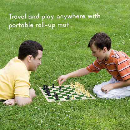 Small Premium Portable Chess Set Plastic Chess Pieces (1 Set) - Zidbik