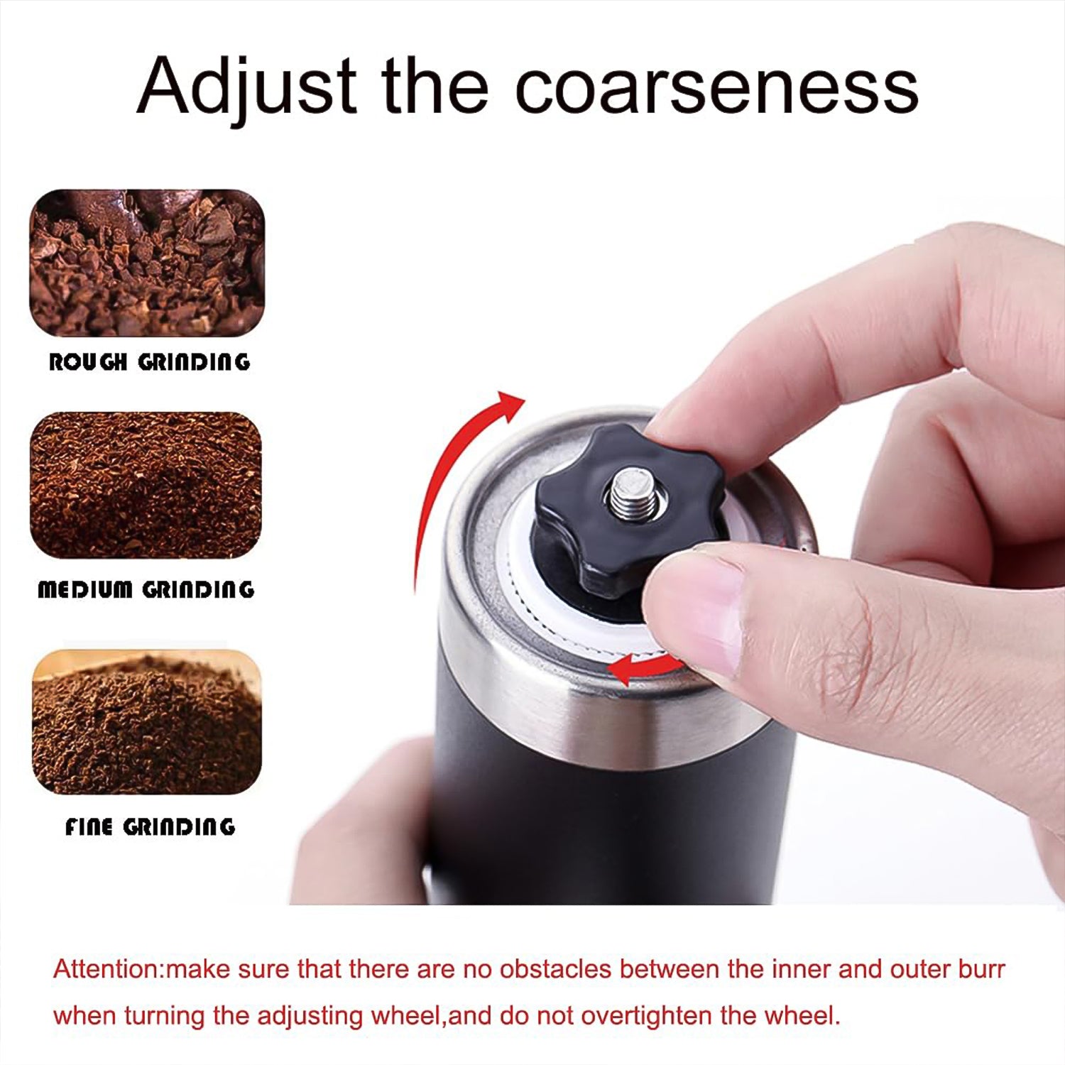 Portable Stainless Steel Manual Coffee Grinder (1 Pc) - Zidbik