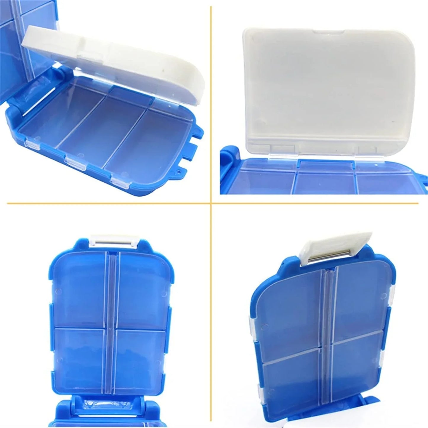 Portable Blue Dual-sided Pill Organizer Box (1 Pc) - Zidbik